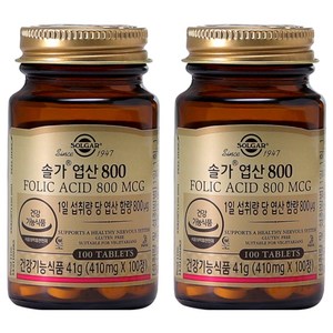 솔가 엽산 800, 100정, 2개