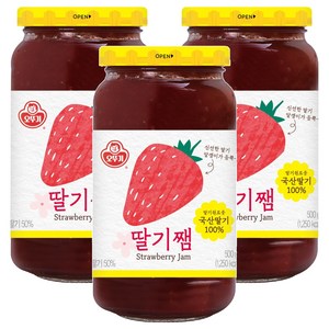 오뚜기 딸기쨈, 500g, 3개