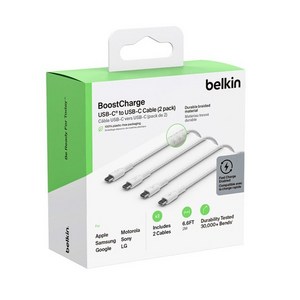 벨킨 BoostCharge 브레이디드 USB C타입-C타입 고속 충전케이블 CAB004bt2MWH