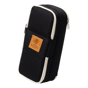 포포팬시 스페이스 3단 펜 파우치, 블랙, 1개