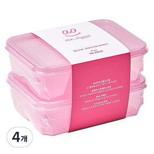 땡스소윤 냉동실 전용 밀폐용기 9호 핑크, 4개, 밀폐용기 2p