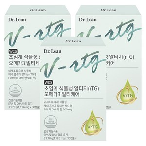 닥터린 초임계 식물성 알티지(rTG) 오메가3 멀티케어 33.78g, 30정, 3개