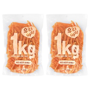 데이스포 강아지 우리아이 슬라이스, 치킨 소프트, 1kg, 2개