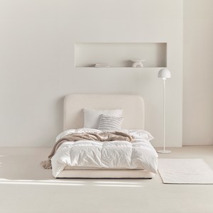 퍼니코 딘 슬림형 단품 침대 프레임, 부클 아이보리, 슈퍼싱글