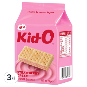 키드오 딸기 크래커 샌드위치, 90g, 3개