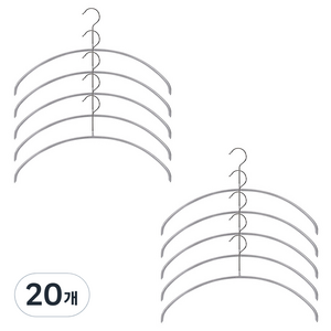 마와 논슬립 옷걸이 이코노믹 40P 라운드, 펄실버, 20개
