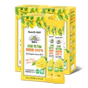 뉴트리디데이 리얼 유기농 레몬즙 14p, 280g, 3개