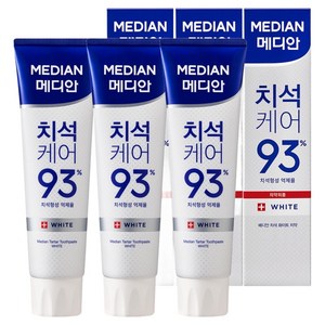 메디안 치석케어 93프로 치약 화이트, 120g, 3개