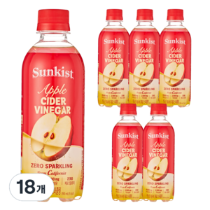썬키스트 애사비 제로 스파클링 탄산음료, 350ml, 18개