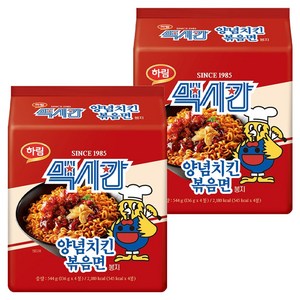 맥시칸 양념치킨 볶음면 봉지 136g, 8개