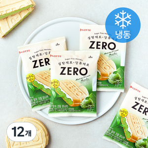 롯데웰푸드 ZERO 말차 크림 모나카 아이스크림 (냉동), 12개, 1개입, 140ml