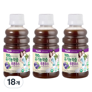 테일러 유기농 착즙 푸룬 주스, 180ml, 18개