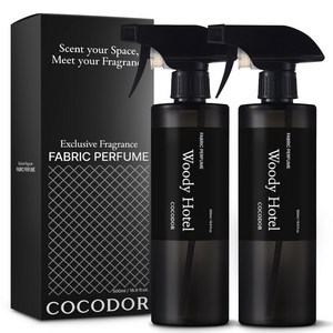코코도르 패브릭 퍼퓸 섬유탈취제 우디호텔 본품, 500ml, 2개