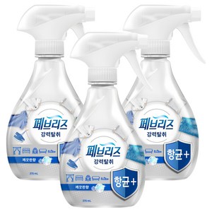 페브리즈 항균플러스 섬유탈취제 깨끗한향 본품, 370ml, 3개