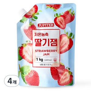 쥬피터 저온농축 딸기잼, 1kg, 4개