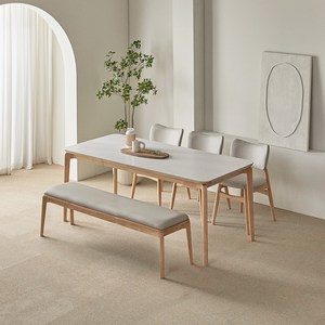 파로마 리샤르 세라믹 원목식탁 1800 6인용 + A리샤르 의자 3p + 벤치 세트 방문설치