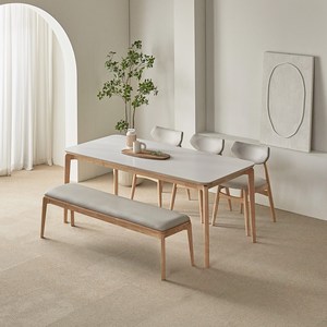 파로마 리샤르 세라믹 원목식탁 1800 6인용 + B리샤르 의자 3p + 벤치 세트 방문설치