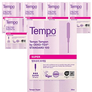 템포 오리지널 탐폰, 슈퍼, 20개입, 6개