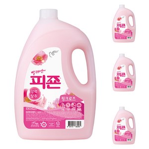 피죤 레귤러 섬유유연제 핑크로즈 본품, 3L, 4개