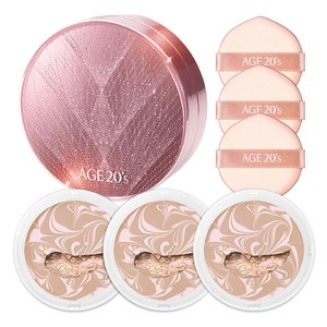 에이지투웨니스 뉴오리지널 트윙클 에디션 에센스 커버 팩트 케이스 + 리필 12.5g x 3p, 핑크라떼13호, 1개