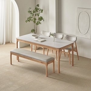 파로마 채튼 세라믹 원목식탁 1800 6인용 + B리샤르 의자3p + 채튼 벤치 세트 방문설치