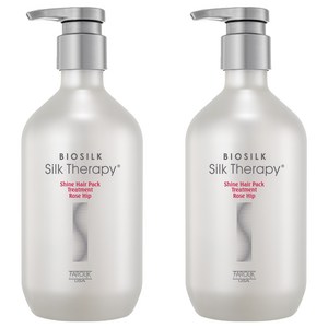 실크테라피 샤인 트리트먼트 플러스 로즈힙 헤어트리트먼트, 500ml, 2개