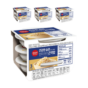 햇반 현미귀리곤약밥, 150g, 12개