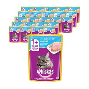 위스카스 고양이 주식 파우치 오션피쉬, 생선, 80g, 1개