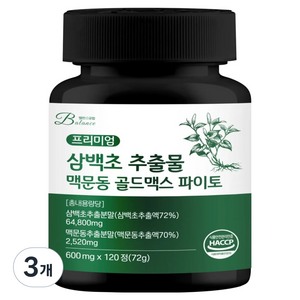 밸런스궁합 삼백초 추출물 맥문동 골드맥스 파이토 72g, 120정, 3개