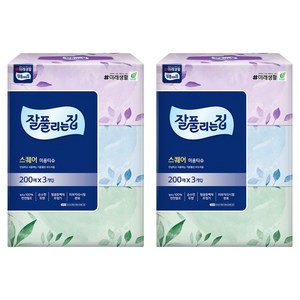 잘풀리는집 천연펄프 미용티슈 2겹, 200매입, 6개