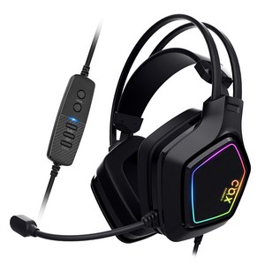 COX SCARLET 가상 7.1 RGB 진동 노이즈캔슬링 마이크 게이밍 헤드셋