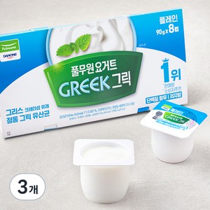 풀무원다논 그릭 플레인 요거트, 720g, 3개