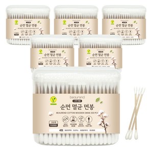 뷰렌드 비건 멸균 나무 면봉, 350개입, 6개