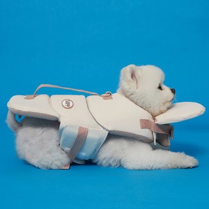 도그아이 강아지 조이플 구명조끼, 크림베이지, L, 1개