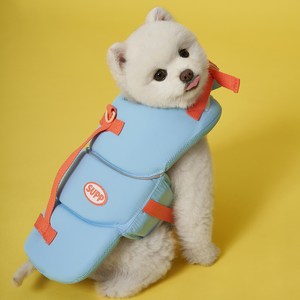 도그아이 강아지 턱받이 조이플 구명조끼, 오션블루, M, 1개