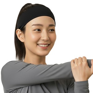 몽블랙 남자 여자 땀흡수 마라톤 헬스 런닝 운동 스포츠 헤어밴드 ST3, 25 x 7 cm, BLACK, 1개