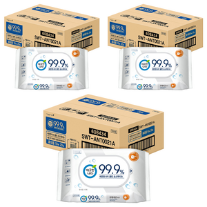 깨끗한나라 99.9% 손소독 물티슈 휴대용, 10매, 60개