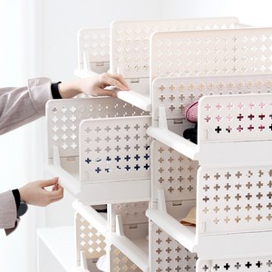 올리빙 국내 제조 크로스 접이식 슬라이딩 리빙박스