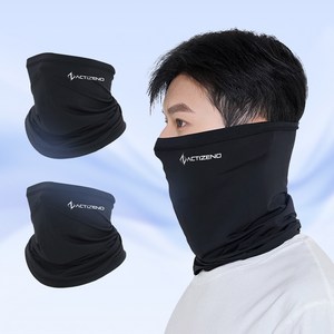 액티제노 자외선차단 스포츠 쿨마스크, FREE, 블랙, 2개