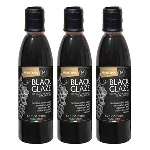 만토바 블랙 발사믹 글레이즈 소스, 250ml, 3개