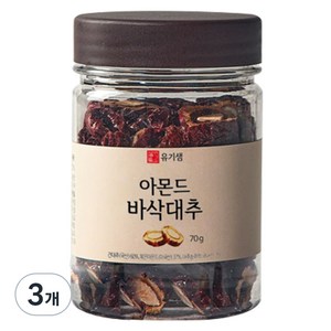 유기샘 아몬드 바삭대추, 70g, 3개