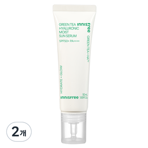 이니스프리 그린티 히알루론산 수분 선세럼 SPF50+ PA++++, 50ml, 2개