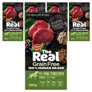 하림펫푸드 어덜트 강아지 더리얼 그레인프리 크런치 건식사료, 소, 200g, 5개