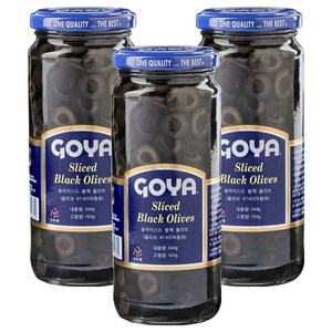 고야 슬라이스드 블랙 올리브 절임, 344g, 3개