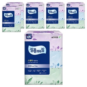 잘풀리는집 스퀘어 천연펄프 미용티슈 2겹, 200매입, 18개