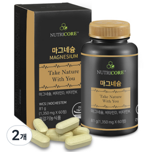 뉴트리코어 마그네슘 81g, 60정, 2개