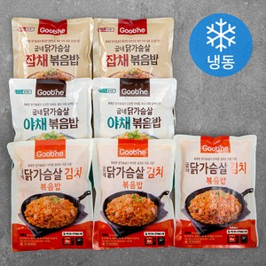 굽네 닭가슴살 볶음밥 김치 200g x 3팩 + 야채 200g x 2팩 + 잡채 200g x 2팩, 1세트