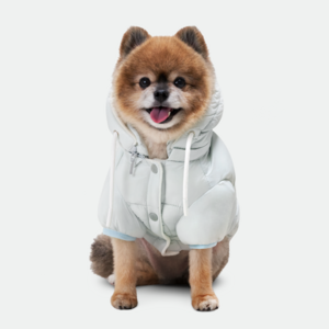 네오핏 강아지 패딩 겨울옷 양면 착용 소프트 구름 모자 넥워머, 블루그레이, M, 1개