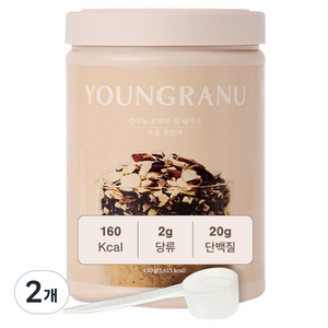 영라뉴 대용량 프로틴 핏 쉐이크 곡물흑임자맛, 450g, 2개