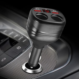 코시 QC3.0 2구 전압표시 차량용 고속충전기